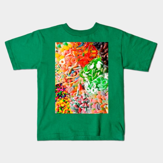 Candies pattern Kids T-Shirt by Foodinasty